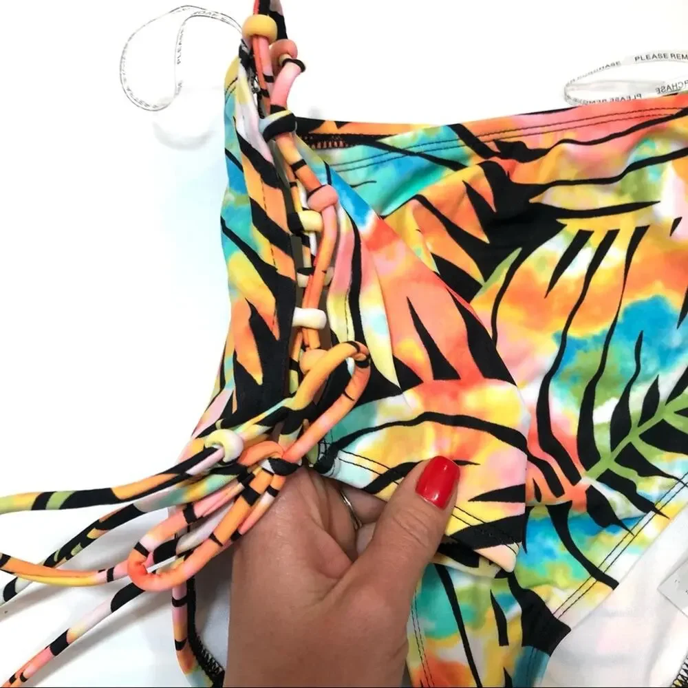 Sundazed PALM Print Stella High-Waist Swim Bottom